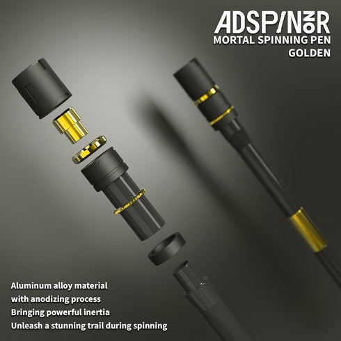 Mortal Spinning Pen Mod by Mr. Nope Professional Trick Pen for Tricks & Relief Anti-Slip, Long, Gold