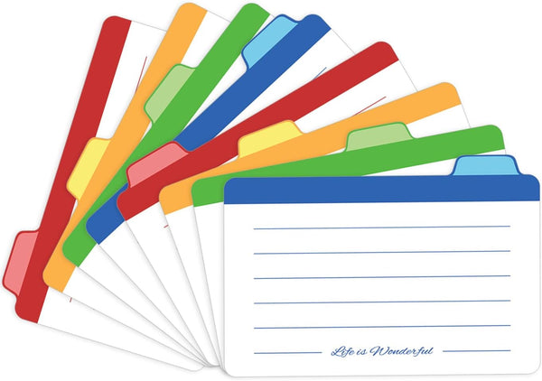 Index Cards Guide Dividers 3x5 inches, 20 Counts, Blank Index Cards Guide, Assorted Colors, 400gsm Paper