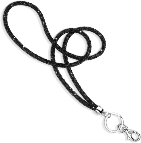 Soleebee Rhinestone Office Lanyard, 31.5'' Bling Neck Lanyard with Metal Clasp & Keyring for Women