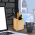 Natural Wooden Pen Box, Desktop Stationery Organizer, Creative Solid Wood Pencil Holder for Office Supplies (Beech Wood)