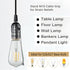 3 Pack E26/ E27 E26 FINELED Aluminous Shell Vintage Bronze Edison Pendant lamp Holder,Black DIY Accessories Screw