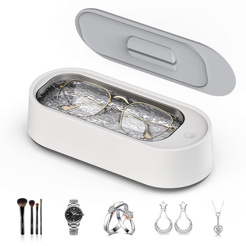 Ultrasonic Jewelry Cleaner, 45kHz Professional Ultrasonic Eyeglass Cleaner Machine with 14.88oz Stainless