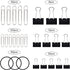 Binder Clips Paper Clips, Sopito 300pcs Office Clips Set with Paper Clamps Paperclips Rubber Bands for Office and School Supplies, Assorted Sizes Black