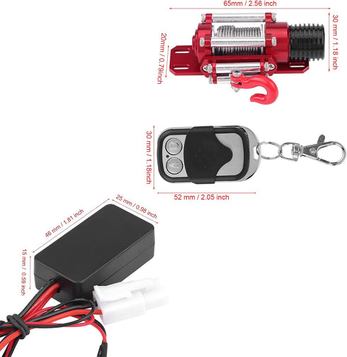 Winch 1/10, Winch Winch, Winch SCX10 D90 RC RC Metal RC Car with Remote Control Receiver, for Axial HPI RC Car