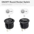 Round Rocker Switch, 6 Pcs Mini 12 Volt ON Off Toggle Switch with Pre-Wired 6A/250V, 10A/125V AC for Boat, Car