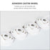 8pcs Set Cabilock Adhesive Storage Box Sliding Wheels White Steel Ball Bearing Casters for Furniture Cart Trash Bin