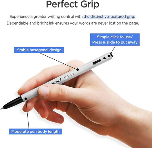 MONAMI BP 153 Retractable Ballpoint Pen, Fine Point (0.7mm), Blue, 12-Count