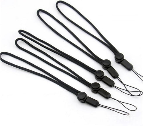 YOUOWO 5 Pack Adjustable Nylon Lanyards for USB Flash Drive, Cell Phone, Key, iPod, MP3, MP4, ID Card Badge (Black)