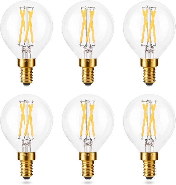 G15 LED Filament Bulb, 4W(40-Watt Equivalent), Soft White 3000K, E12 Base Dimmable