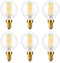 G15 LED Filament Bulb, 4W(40-Watt Equivalent), Soft White 3000K, E12 Base Dimmable