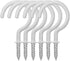 Pack of 40 White Vinyl Coated Screw-in Wall Hooks for Indoor & Outdoor Use