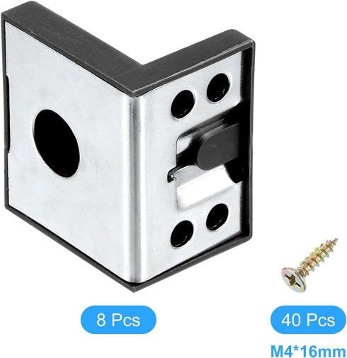 8 90 43x50x33mm uxcell Pcs Degree Plastic Corner Braces, Shelf Right Angle Brackets with Screws for Cabinets Cupboards