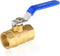 1-Pack 1/2 Inch FIP Threaded Ball Valve, Brass Full Port Shut-off Valve, 600 WOG, Blue