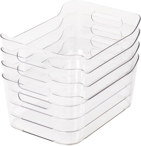 Mind Reader 4 Pack Desk Supplies Organizer, Clear Office Supplies Holder, 8.85" x 6" x 4"