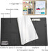 Enyuwlcm PU Leather Padfolio Ring Binder - Clipboard Resume Leather Portfolio with 20 Clear Plastic Sleeves, Black