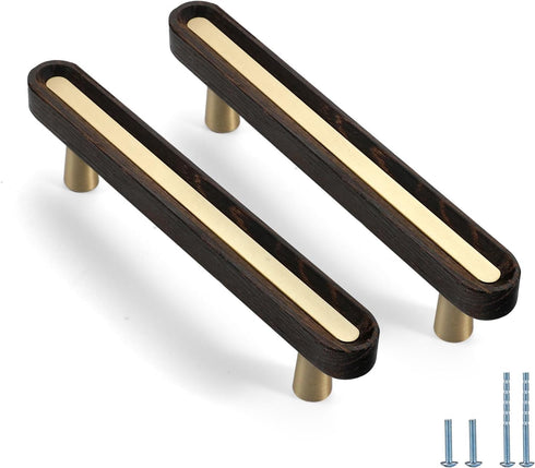 6 Pcs 3 3/4 in Cabinet Door Solid Wood pulls Simple Cabinet