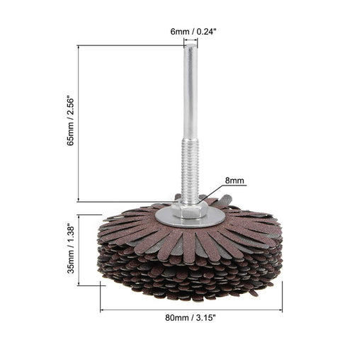 uxcell 1/4-Inch Shank Abrasive Cloth Flap Wheel Sanding Star, 180 Grit for Woodworking Furniture Polishing