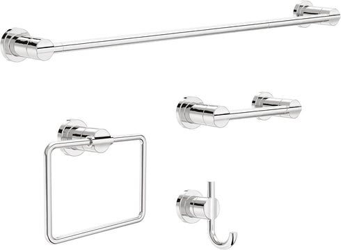 DELTA FAUCET NIC46-PC Nicoli Wall Mount Square Closed Towel Ring in Polished Chrome - Bath Hardware Accessory