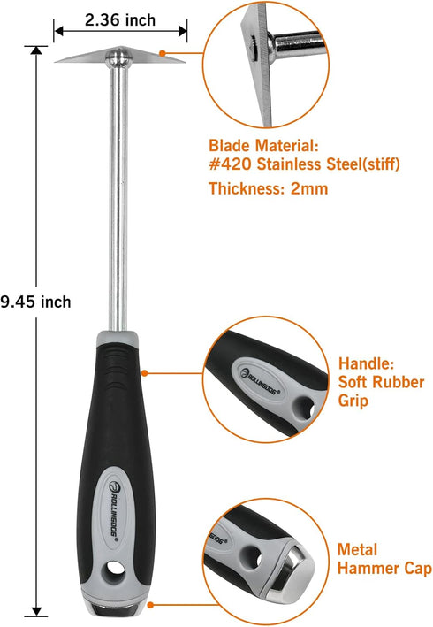 ROLLINGDOG Triangle Shave Hook- Stainless Steel Shave Hook Scraper with Rubber Handle for Removing Paint and Varish