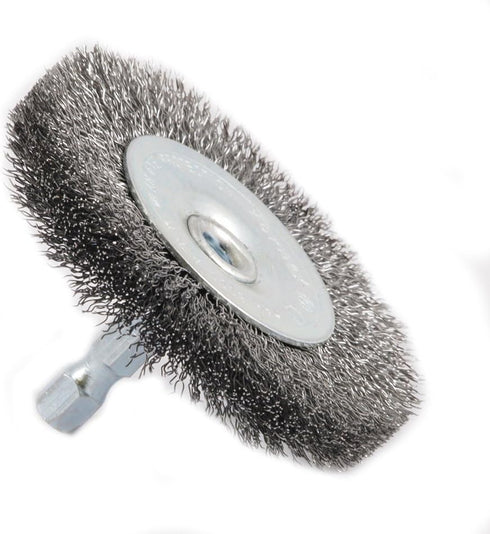 Forney 72734 Wire Wheel Brush, Fine Crimped with 1/4-Inch Hex Shank, 2-1/2-Inch-by-.008-Inch
