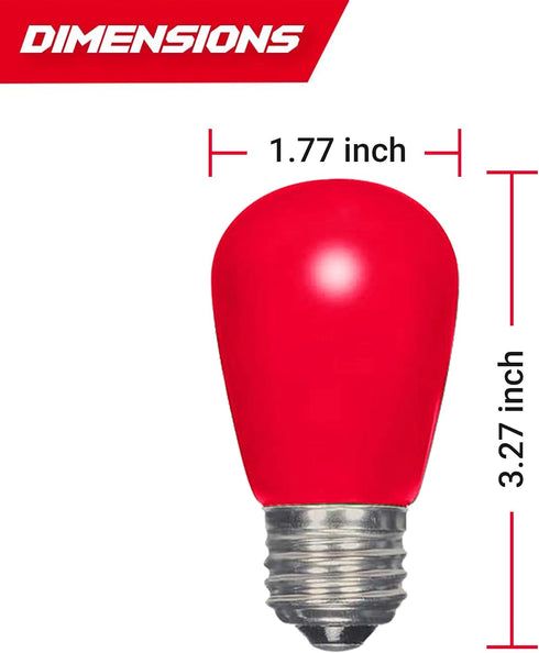 12 Pack S14 Bulb Bulb 11 E26 S14 Bulbs Bulb Bulb Red Light Green Light Ceramic Incandescent Watt Base Light Replacement