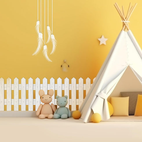 Picket Fence Bulletin Board Decoration, Summer White Picket Fence Cutouts for Classroom Home Decor