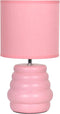 Simple Designs LT1168-RPK 12.68" Chic Glow Mini Stacked Ceramic Table Lamp, Monochromatic