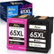 Remanufactured Ink Cartridges Replacement for HP 65XL, 65 for Envy 5055, 5052, 5058, DeskJet 3755, 2652, 2655 (1 Black,
