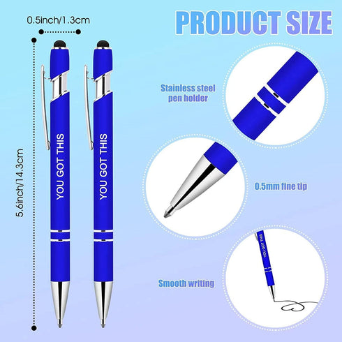 Inspirational Pens, 30 Pieces, Motivational Ballpoint Pen with Stylus Tip, Bulk Gifts for Women