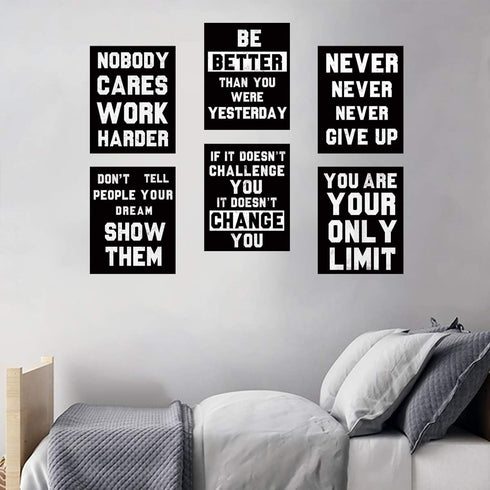 HOMANGA Inspirational Wall Art, Motivational Posters for College Dorm Decor, Set of 6 Canvas Prints 8x10 Inch Unframed