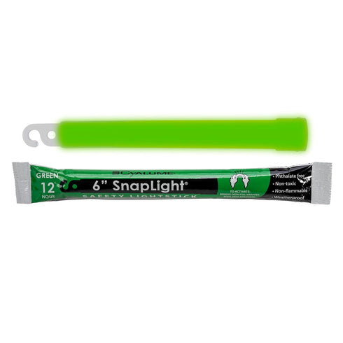 Cyalume Glow Sticks Military Grade Lightstick - Premium Green 6” SnapLight Emergency Chemical Light Stick