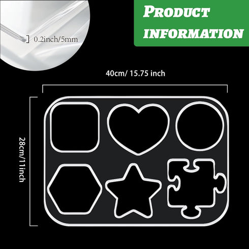 Coaster Template Acrylic Clear Valet Tray Circles Stars Heart Router Template for Woodworking Drawing Inlay Templates