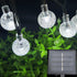 Solar String Lights Outdoor, 20ft 30 LEDs Waterproof White Crystal Globe Fairy Lights, 8 Modes for Holiday Party Gardens
