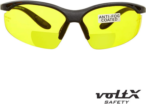 voltX 'CONSTRUCTOR' BIFOCAL Reading Safety Glasses, YELLOW +1.5 Dioptre, ANSI Z87.1+ & CE EN166F Certified