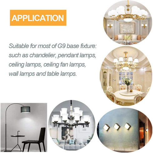 XRZT G9 Bulbs 6000K(7W) 60W 75W T4 750Lm AC120V G9 Bulbs Dimmable, 5 Pack Led White Halogen Equivalent, Base Chandelier