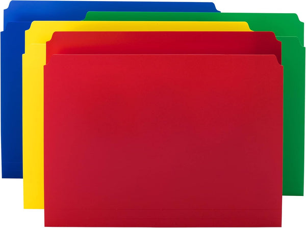 Smead Poly File Folder, Straight-Cut Tab, Letter Size, Assorted Primary Colors, 12 per Pack