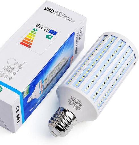 60W LED Corn Light Bulb, Large Mogul E39 Base, 6000-Lumen, 6500K Daylight Cool White for Large Area Lighting