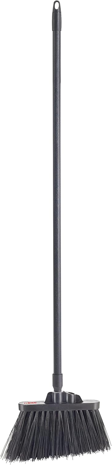 Winco Angled Broom with 48" Fiberglass Handle, Unflagged Bristles for Efficient Cleaning