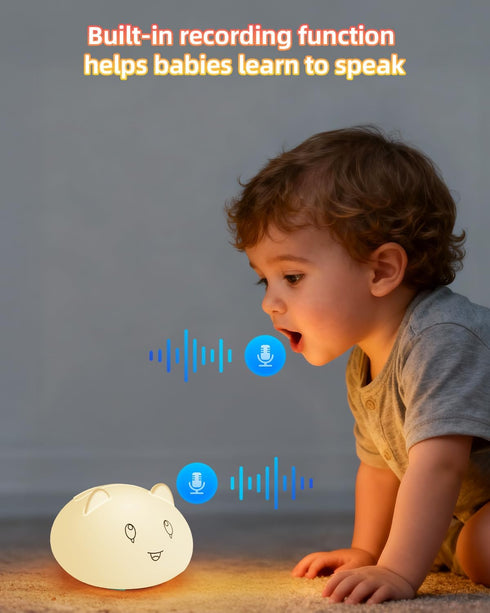 wapentake Capybara Night Light for Kids, Cute Animal Silicone Touch Lamp with Bluetooth Speaker, APP Control RGB Color