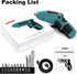 Kiprim ES3 Small 4V Electric Screwdriver, Cordless with Rechargeable Battery, LED Light, Blue