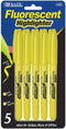 BAZIC Yellow Pen Style Fluorescent Highlighter with Pocket Clip