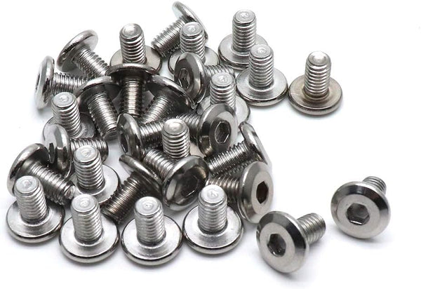 Biaungdo M6x10mm Stainless Steel Flat Head Hex Socket Cap Bolts Screws, Pack of 30