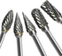 Double Cut Carbide Rotary Burr Set, 10 Pcs, 1/8" Shank, 1/4" Head Length for Woodworking, Drilling, Metal Carving