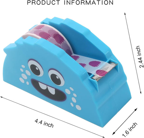Cute Little Demon Desktop Tape Dispenser, Non-Skid Base, Fun Desk Accessories for Home Office, Blue