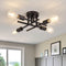 ZGLAOJT Semi Flush Mount 4 Light Ceiling Light Matte Black with E26