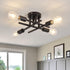 ZGLAOJT Semi Flush Mount 4 Light Ceiling Light Matte Black with E26