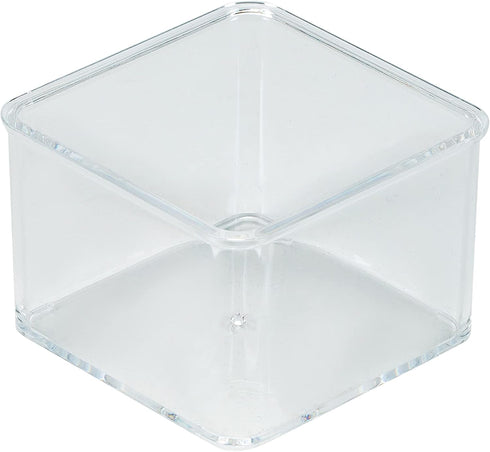 Simplify Small Square Drawer Organizer, 3" x 3" x 2", Multi-Purpose Home Organization Desk Accessories Clear