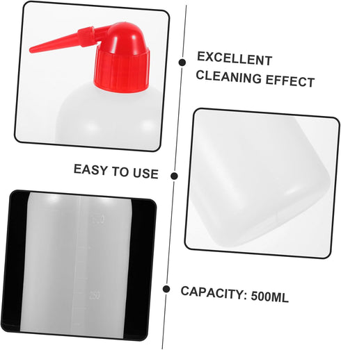 2 SOLUSTRE pcs Narrow Mouth Wash Bottles with Graduated Scale Plastic Laboratory Washing Bottles with Angled Head