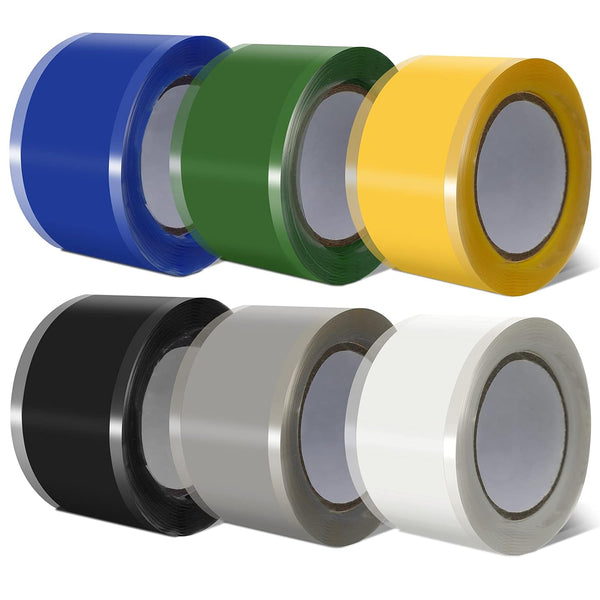 6 Roll Self Fusing Silicone Tape, 1 Inch Wide, 5 Feet Long (30 Feet Total), High Temperature PVC for Leak Repair