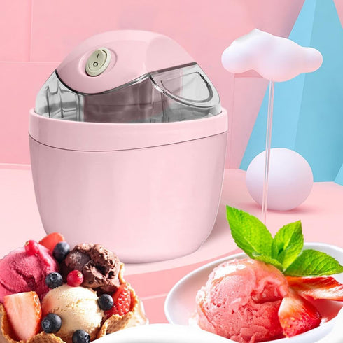 Generic 500ML Frozen Mini Ice Cream Maker, One Touch Dessert Machine for Gelato Sorbet Yogurt, Personal Mini Ice Cream